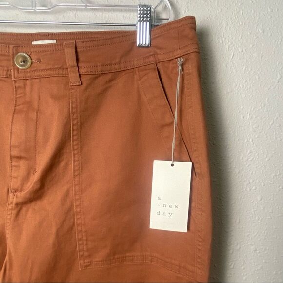 NWT A New Day Stretch Elastizado Slim High Rise Rust Colored Pants Women Size 12 - Picture 7 of 15